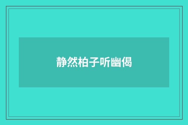 静然柏子听幽偈