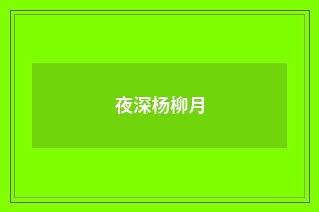 夜深杨柳月