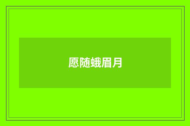 愿随蛾眉月