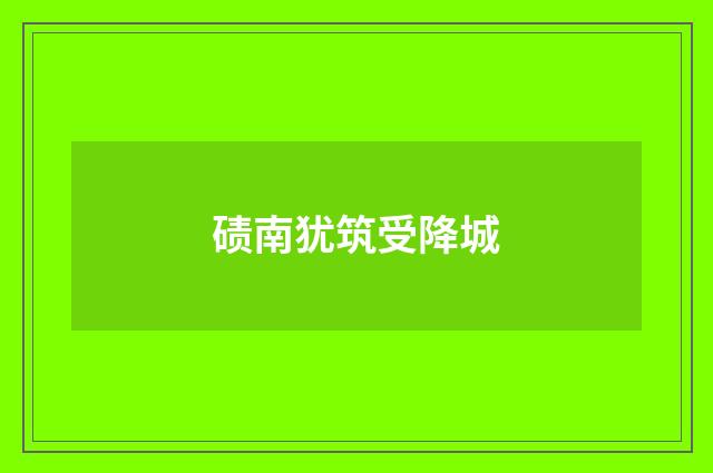 碛南犹筑受降城