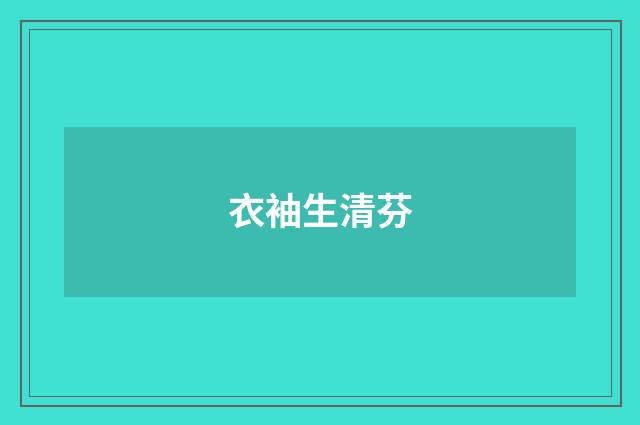 衣袖生清芬