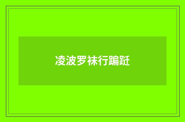 凌波罗袜行蹁跹