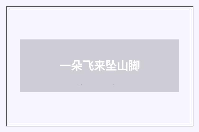 一朵飞来坠山脚