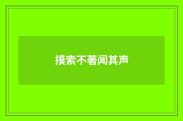 摸索不著闻其声