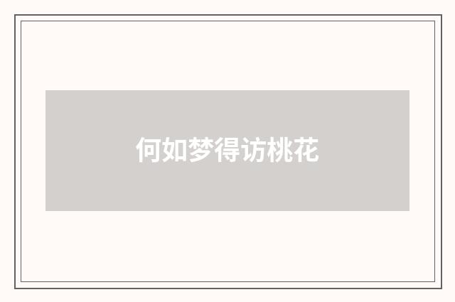 何如梦得访桃花