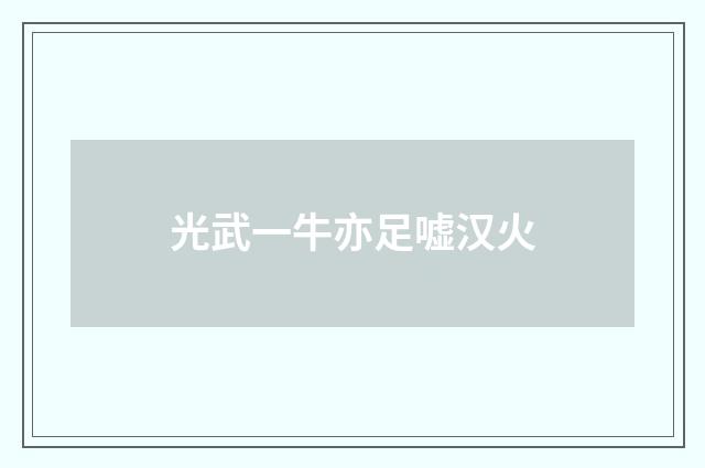 光武一牛亦足嘘汉火