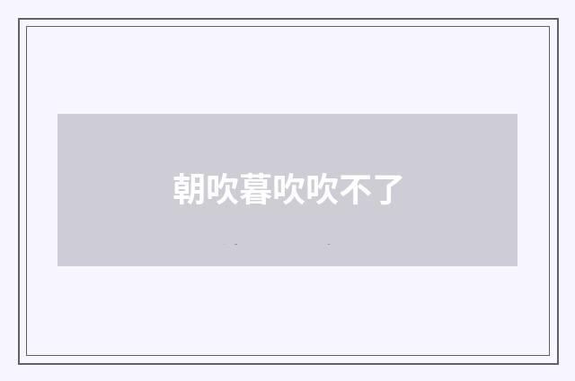 朝吹暮吹吹不了