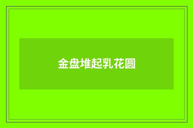 金盘堆起乳花圆