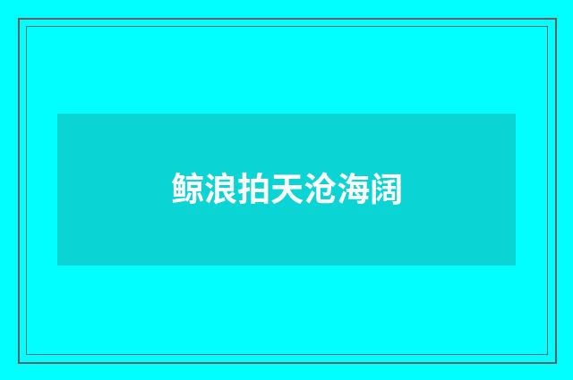 鲸浪拍天沧海阔