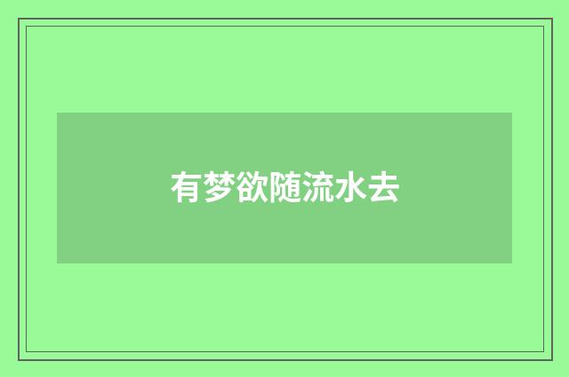 有梦欲随流水去