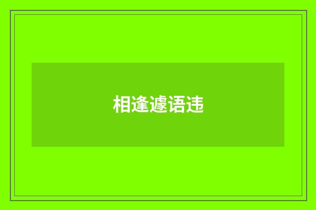 相逢遽语违