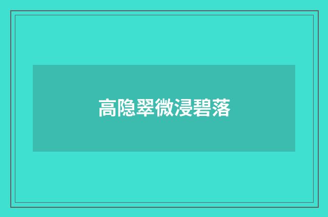 高隐翠微浸碧落
