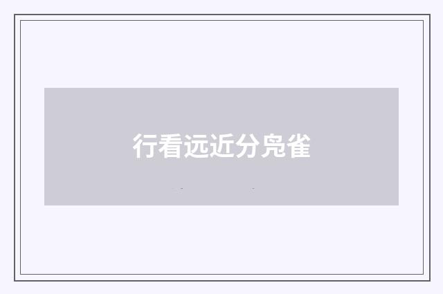 行看远近分凫雀