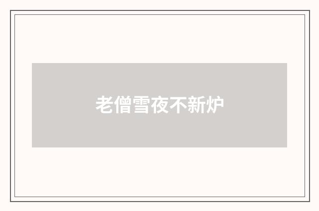 老僧雪夜不新炉