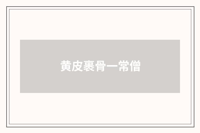 黄皮裹骨一常僧