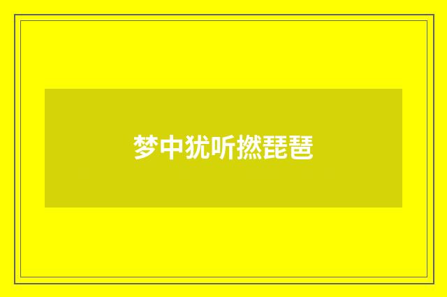 梦中犹听撚琵琶