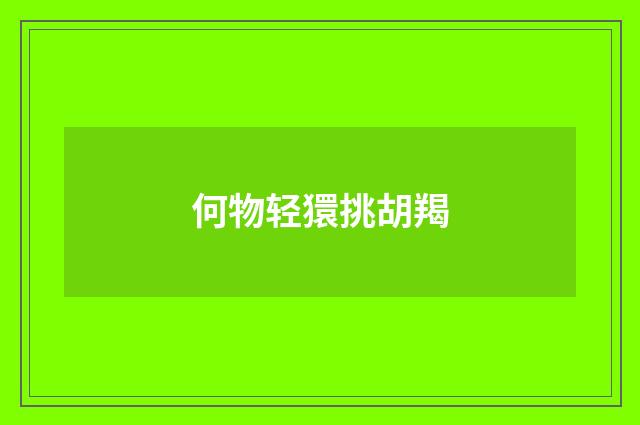 何物轻獧挑胡羯