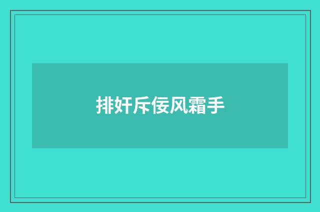 排奸斥佞风霜手