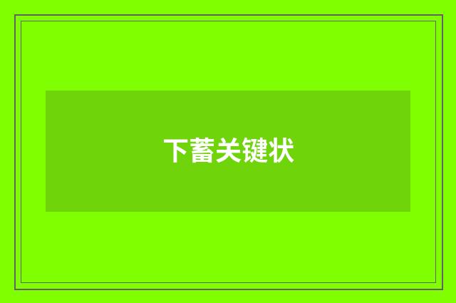 下蓄关键状