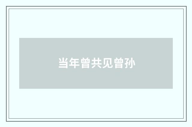 当年曾共见曾孙