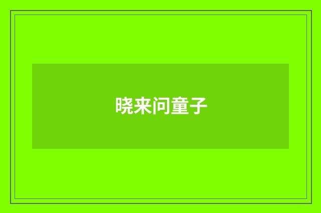 晓来问童子