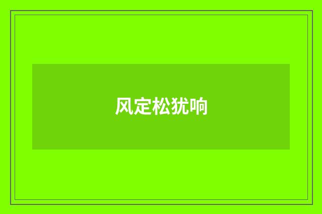 风定松犹响