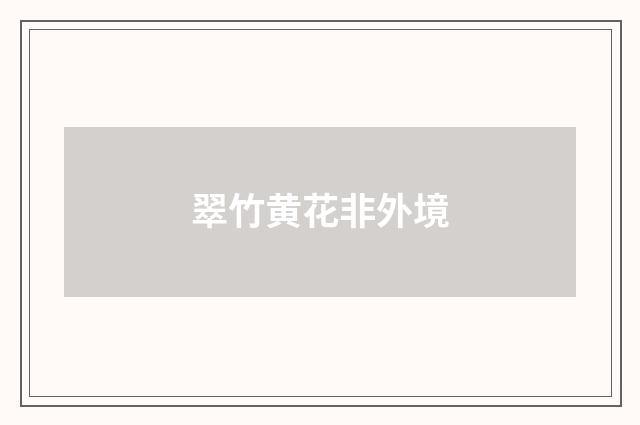 翠竹黄花非外境