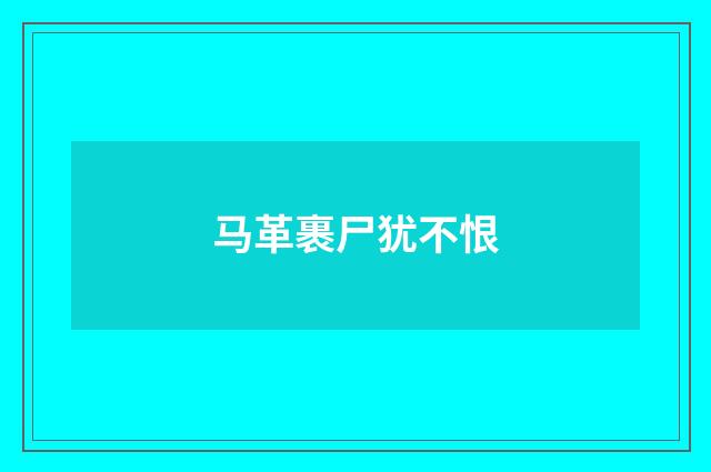 马革裹尸犹不恨