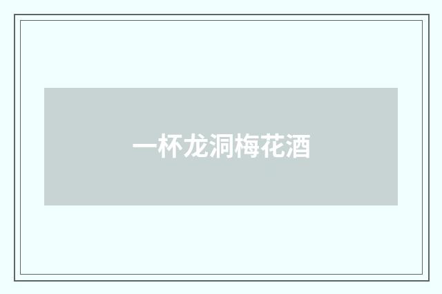 一杯龙洞梅花酒