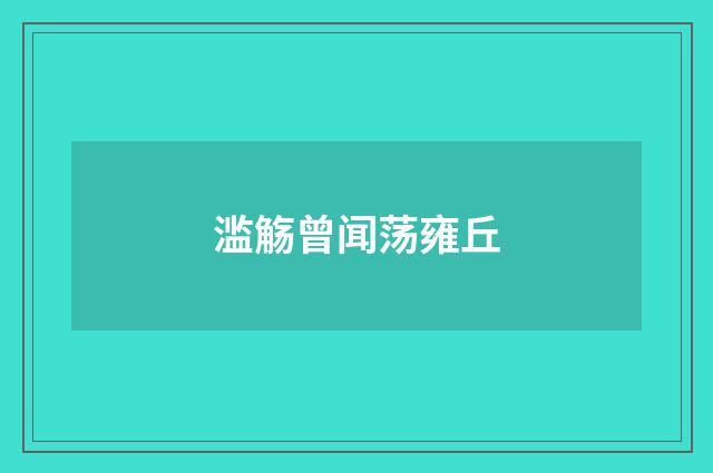 滥觞曾闻荡雍丘