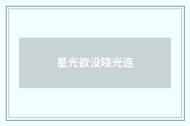 星光欲没晓光连