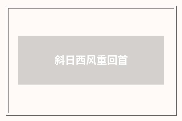 斜日西风重回首
