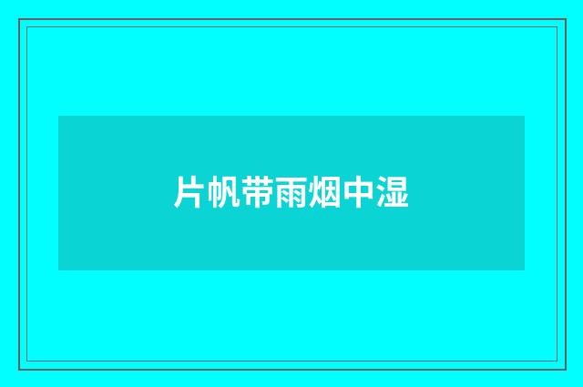 片帆带雨烟中湿