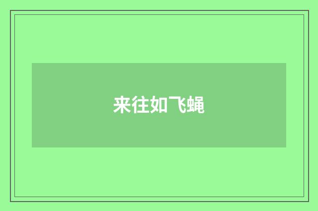 来往如飞蝇