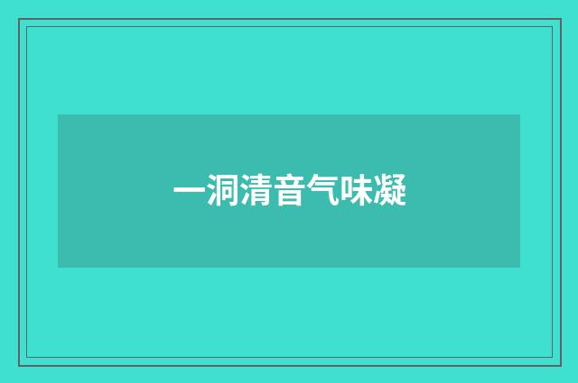 一洞清音气味凝