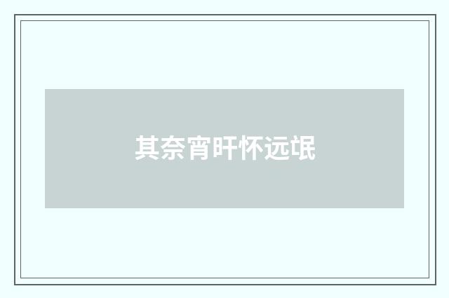 其奈宵旰怀远氓