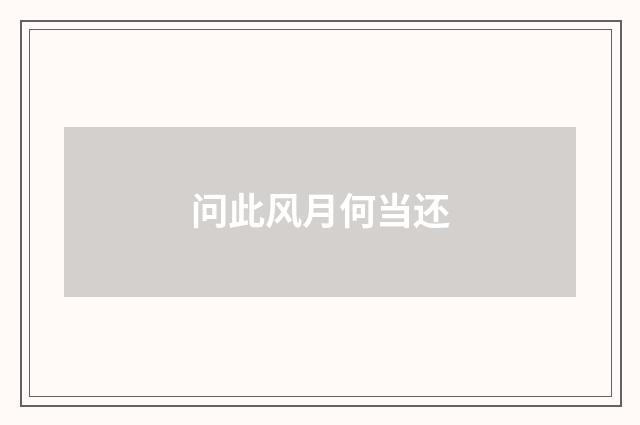 问此风月何当还