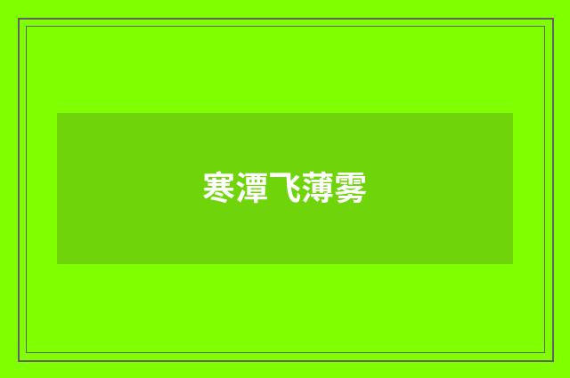 寒潭飞薄雾