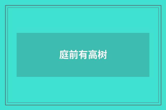 庭前有高树