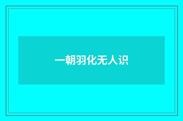 一朝羽化无人识