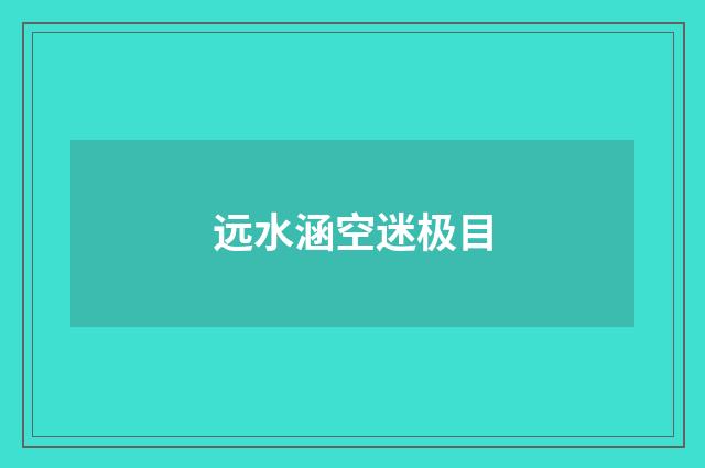 远水涵空迷极目