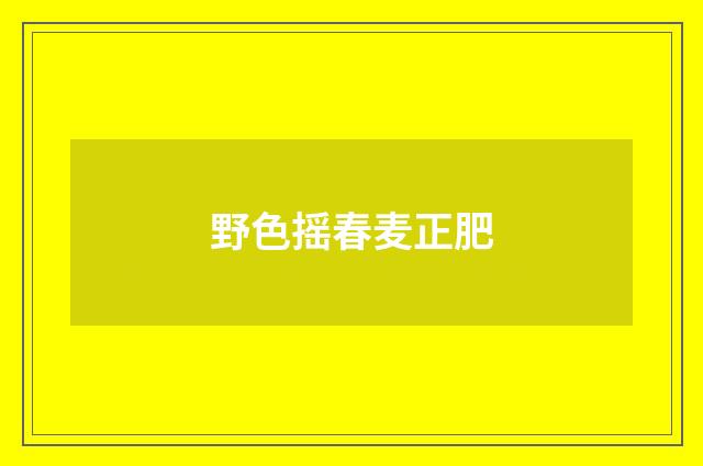 野色摇春麦正肥