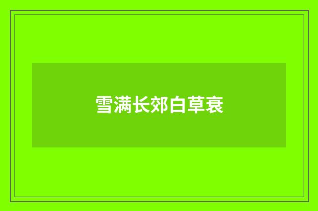 雪满长郊白草衰