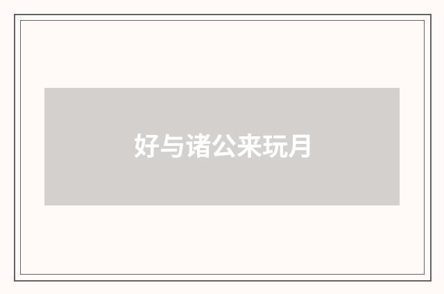 好与诸公来玩月