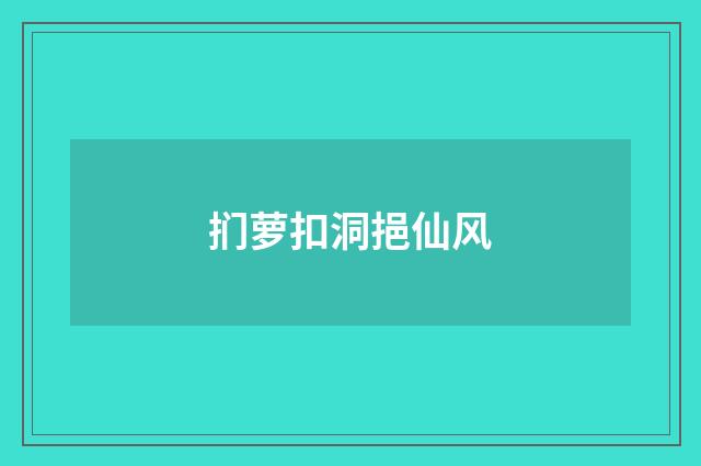 扪萝扣洞挹仙风