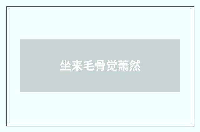 坐来毛骨觉萧然