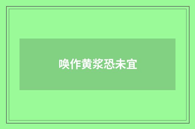 唤作黄浆恐未宜