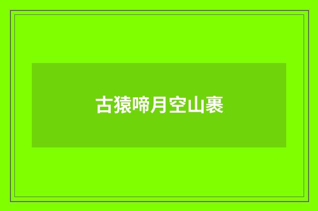 古猿啼月空山裹