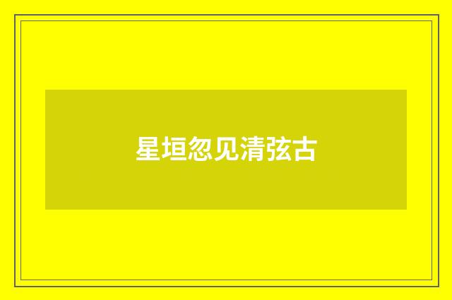 星垣忽见清弦古
