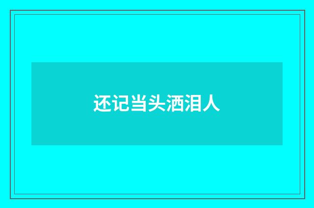 还记当头洒泪人